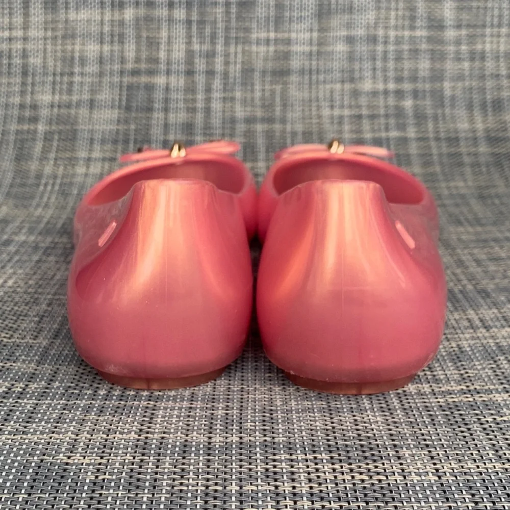 Melissa | Mel by Melissa 'Sweat Love' Pearl Pink Bow Flats Slip on Dress Shoes 3